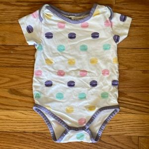 Monica and Andy macaroon onesie